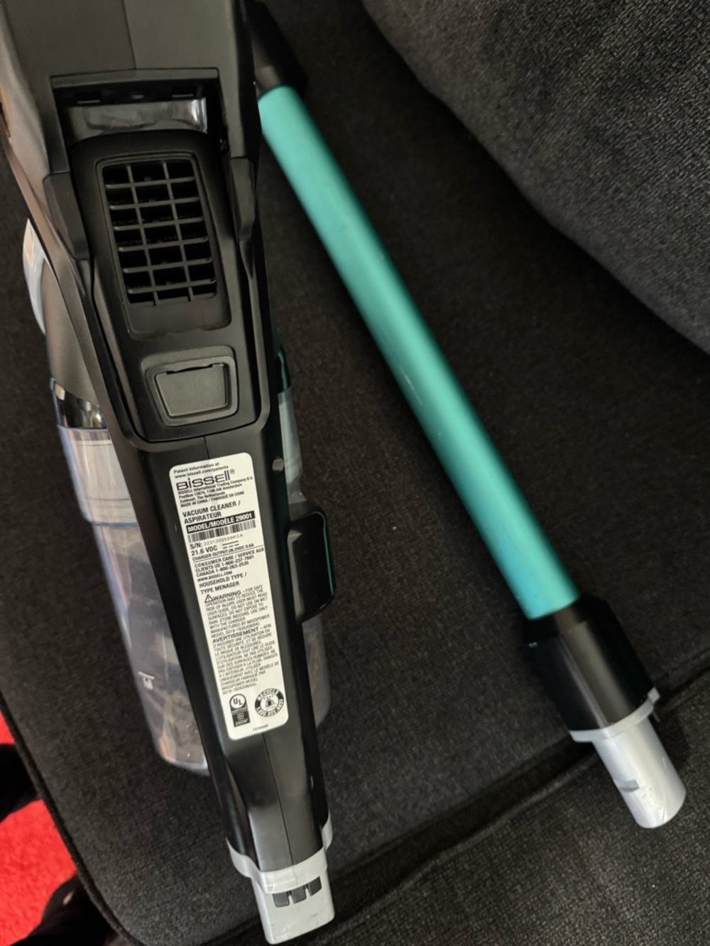 Lightweight Cordless Stick Vacuum in Aqua and Black - Picture 7 of 8